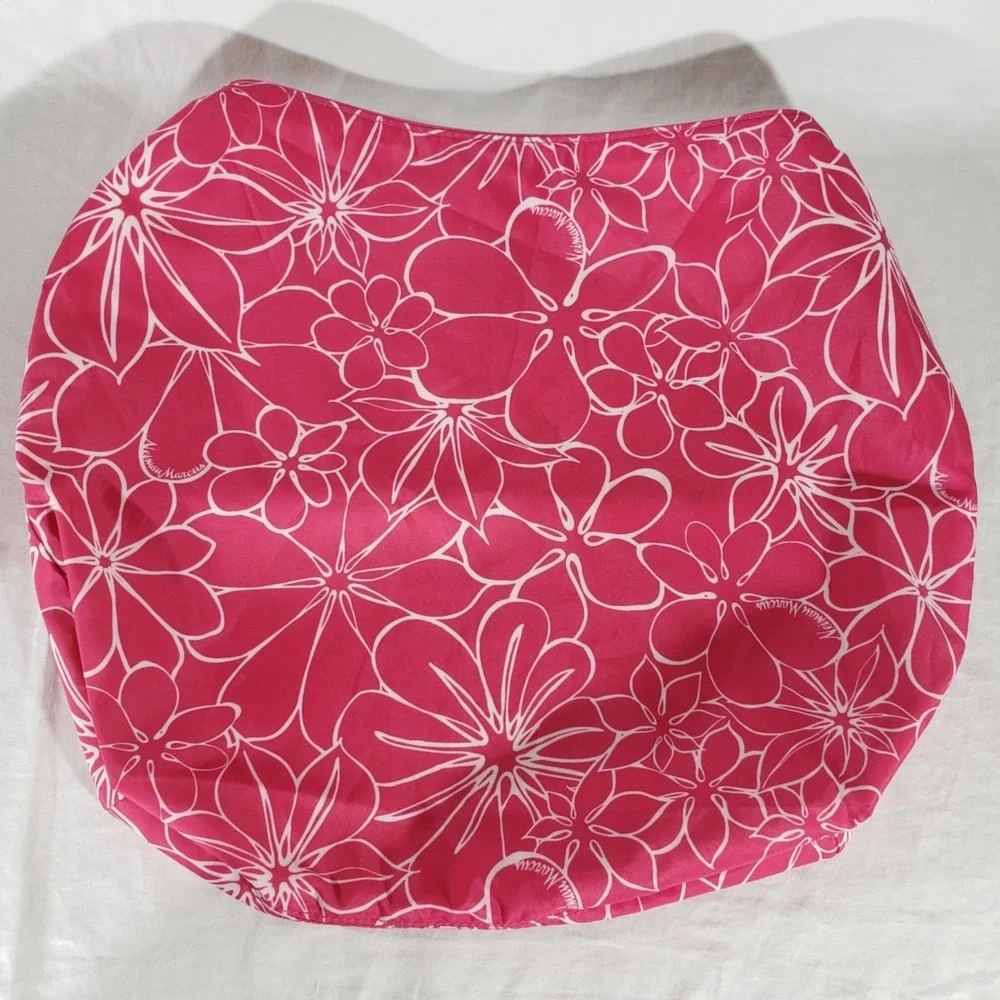 Nieman Marcus Vintage Floral Pink & White Summer Beach Tote Purse Bag